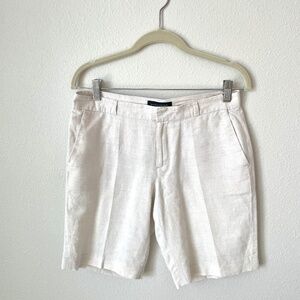 Banana Republic Women’s Beige Khaki Linen Cotton Bermuda Shorts Sz 4
